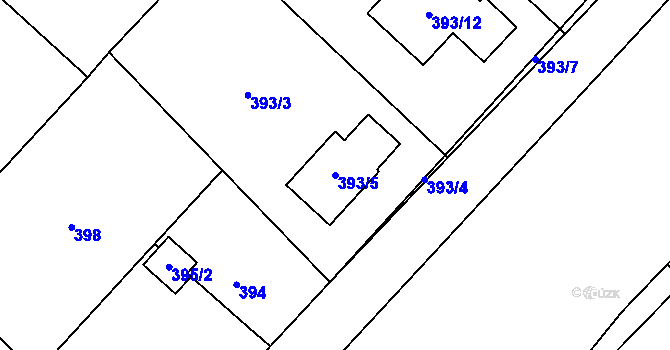 Parcela st. 393/5 v KÚ Bartovice, Katastrální mapa
