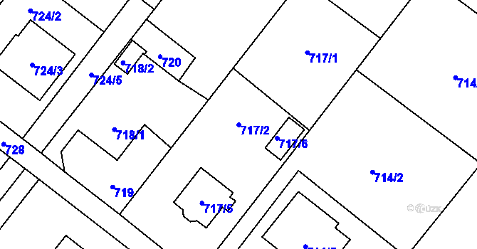 Parcela st. 717/2 v KÚ Bartovice, Katastrální mapa