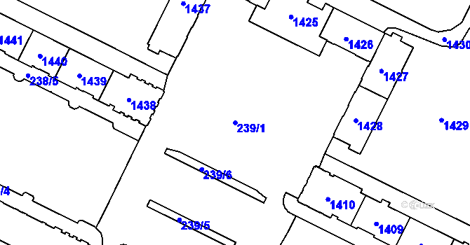 Parcela st. 239/1 v KÚ Poruba, Katastrální mapa