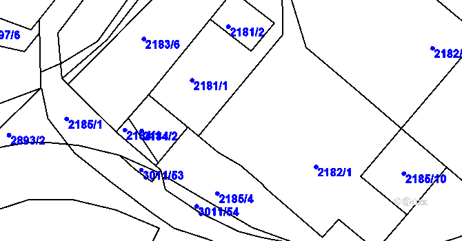 Parcela st. 2181/6 v KÚ Poruba, Katastrální mapa
