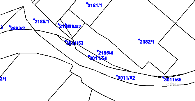 Parcela st. 2185/4 v KÚ Poruba, Katastrální mapa