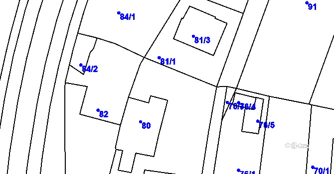 Parcela st. 81/6 v KÚ Poruba, Katastrální mapa