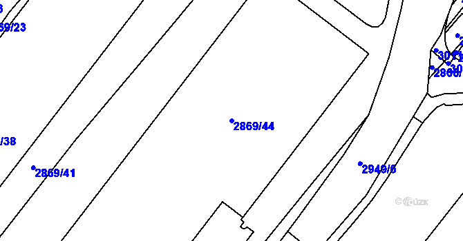 Parcela st. 2869/44 v KÚ Poruba, Katastrální mapa
