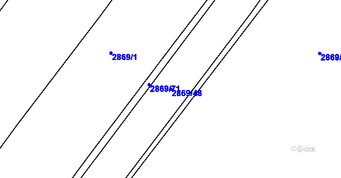 Parcela st. 2869/48 v KÚ Poruba, Katastrální mapa