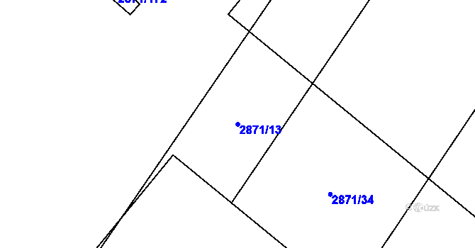 Parcela st. 2871/13 v KÚ Poruba, Katastrální mapa