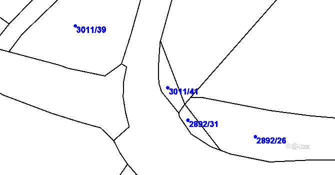 Parcela st. 3011/41 v KÚ Poruba, Katastrální mapa