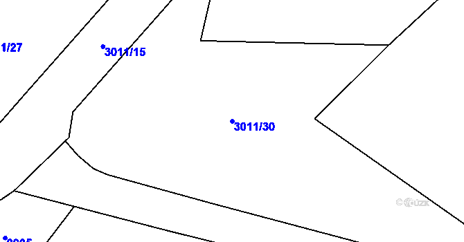 Parcela st. 3011/30 v KÚ Poruba, Katastrální mapa