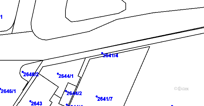 Parcela st. 2641/4 v KÚ Poruba, Katastrální mapa