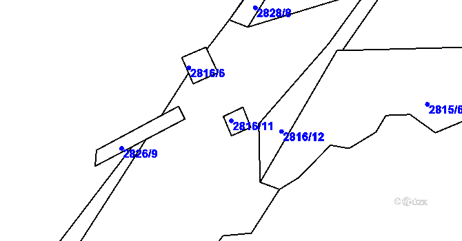Parcela st. 2816/11 v KÚ Poruba, Katastrální mapa