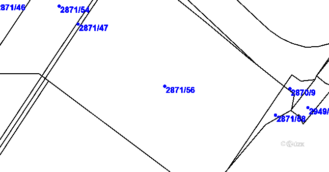 Parcela st. 2871/56 v KÚ Poruba, Katastrální mapa