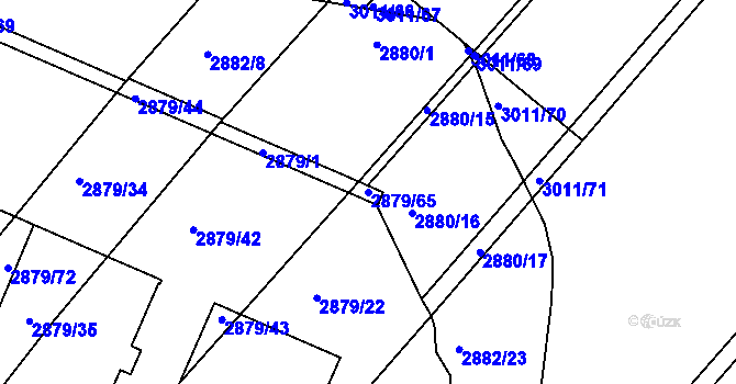Parcela st. 2879/65 v KÚ Poruba, Katastrální mapa