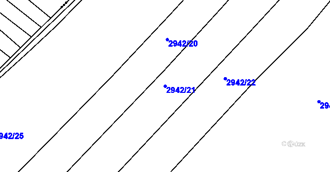 Parcela st. 2942/21 v KÚ Poruba, Katastrální mapa