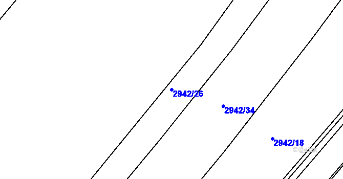Parcela st. 2942/26 v KÚ Poruba, Katastrální mapa