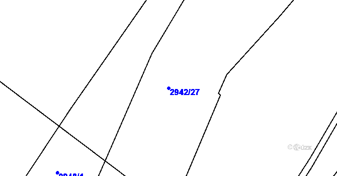 Parcela st. 2942/27 v KÚ Poruba, Katastrální mapa