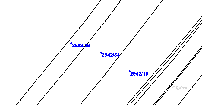 Parcela st. 2942/34 v KÚ Poruba, Katastrální mapa