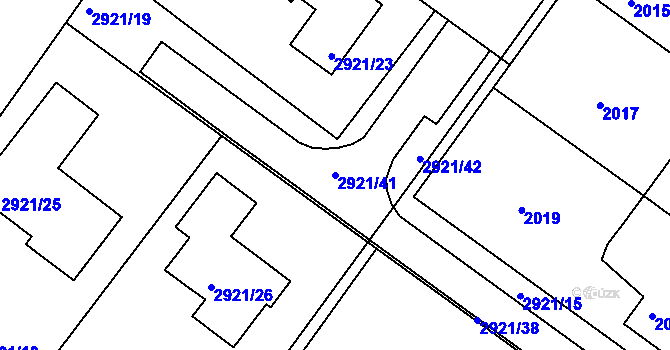 Parcela st. 2921/41 v KÚ Poruba, Katastrální mapa