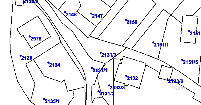 Parcela st. 2131/3 v KÚ Poruba, Katastrální mapa
