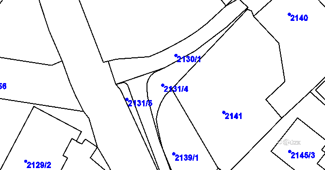 Parcela st. 2131/4 v KÚ Poruba, Katastrální mapa