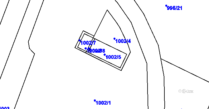 Parcela st. 1002/5 v KÚ Poruba, Katastrální mapa