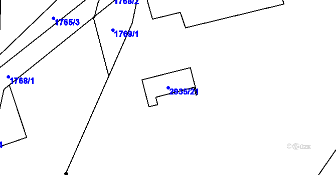 Parcela st. 2935/21 v KÚ Poruba, Katastrální mapa