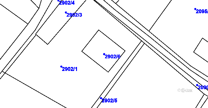 Parcela st. 2902/6 v KÚ Poruba, Katastrální mapa
