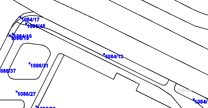 Parcela st. 1084/13 v KÚ Poruba, Katastrální mapa