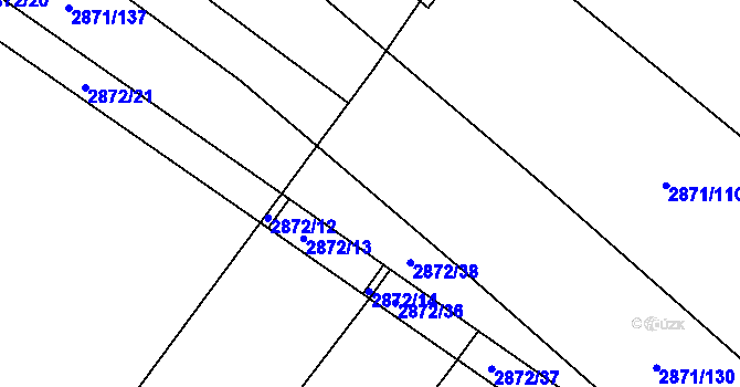Parcela st. 2871/138 v KÚ Poruba, Katastrální mapa