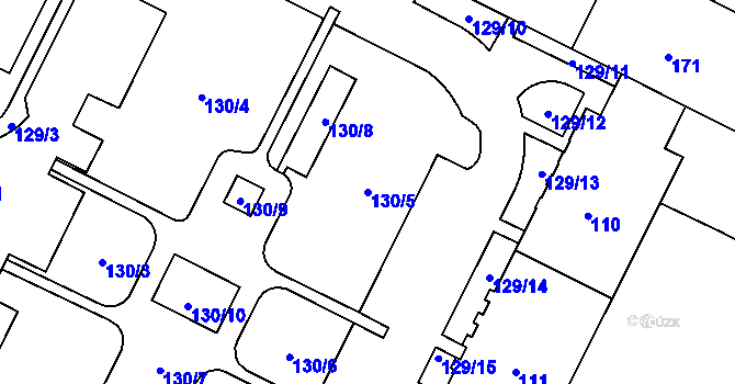 Parcela st. 130/5 v KÚ Poruba, Katastrální mapa