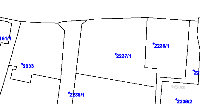 Parcela st. 2237/1 v KÚ Poruba, Katastrální mapa