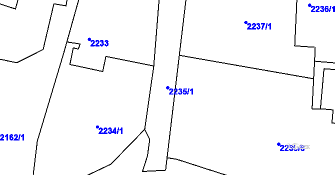 Parcela st. 2235/1 v KÚ Poruba, Katastrální mapa