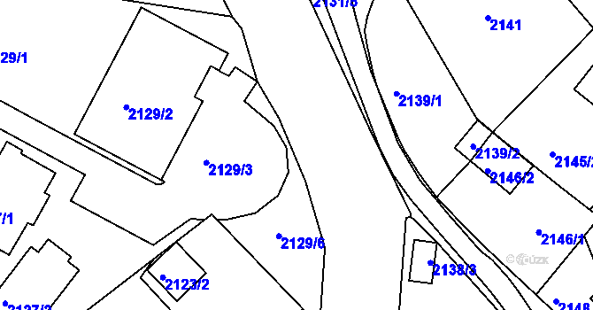 Parcela st. 2129/7 v KÚ Poruba, Katastrální mapa