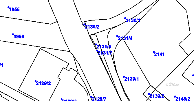 Parcela st. 2131/7 v KÚ Poruba, Katastrální mapa