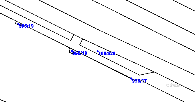 Parcela st. 1084/28 v KÚ Poruba, Katastrální mapa