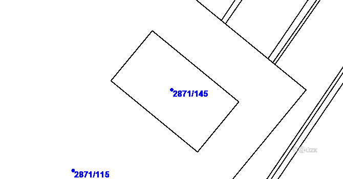 Parcela st. 2871/145 v KÚ Poruba, Katastrální mapa