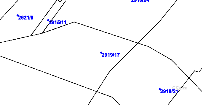 Parcela st. 2919/17 v KÚ Poruba, Katastrální mapa