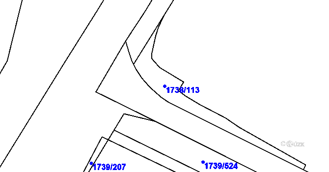 Parcela st. 1738/113 v KÚ Poruba, Katastrální mapa