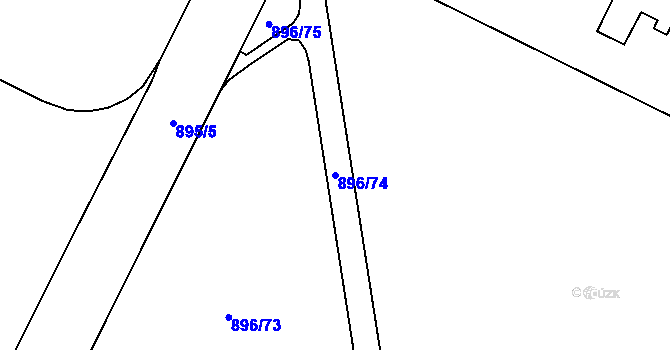 Parcela st. 896/74 v KÚ Poruba, Katastrální mapa
