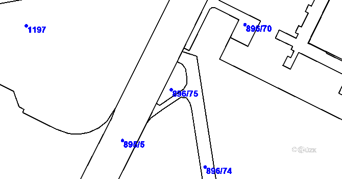 Parcela st. 896/75 v KÚ Poruba, Katastrální mapa