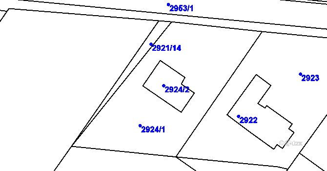 Parcela st. 2924/2 v KÚ Poruba, Katastrální mapa