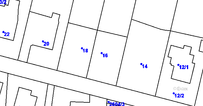 Parcela st. 16 v KÚ Poruba, Katastrální mapa