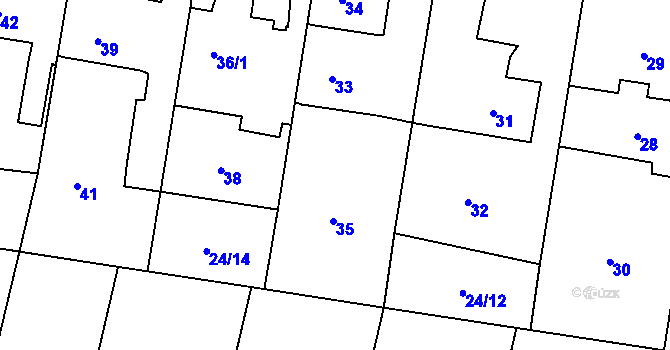 Parcela st. 35 v KÚ Poruba, Katastrální mapa