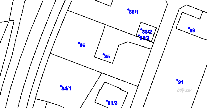 Parcela st. 85 v KÚ Poruba, Katastrální mapa