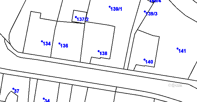 Parcela st. 138 v KÚ Poruba, Katastrální mapa