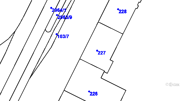 Parcela st. 227 v KÚ Poruba, Katastrální mapa