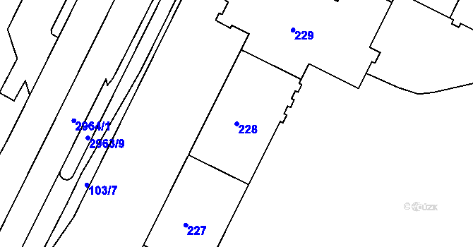 Parcela st. 228 v KÚ Poruba, Katastrální mapa
