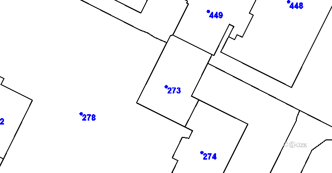 Parcela st. 273 v KÚ Poruba, Katastrální mapa