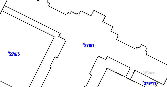 Parcela st. 279/1 v KÚ Poruba, Katastrální mapa