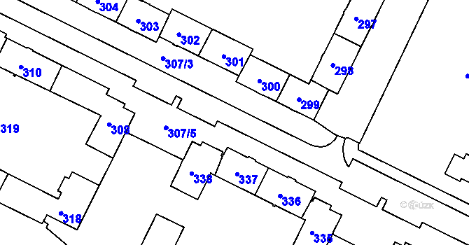 Parcela st. 307 v KÚ Poruba, Katastrální mapa