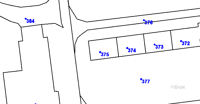 Parcela st. 375 v KÚ Poruba, Katastrální mapa