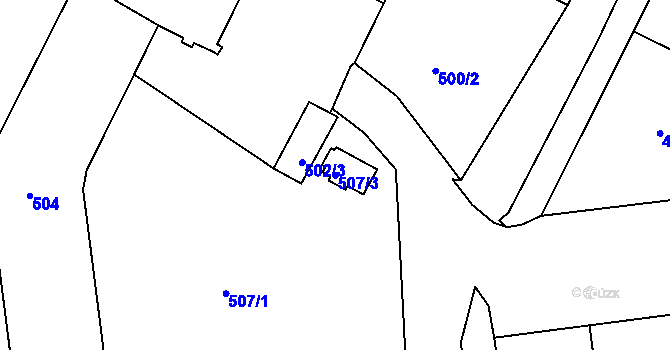 Parcela st. 507/3 v KÚ Poruba, Katastrální mapa
